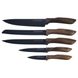 Набор ножей Kamille из нержавеющей стали на подставке KM-5166 - 6пр