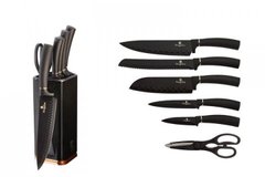 Набор ножей на подставке Berlinger Haus BLACK ROSE Collection BH-2422 - 7 предметов