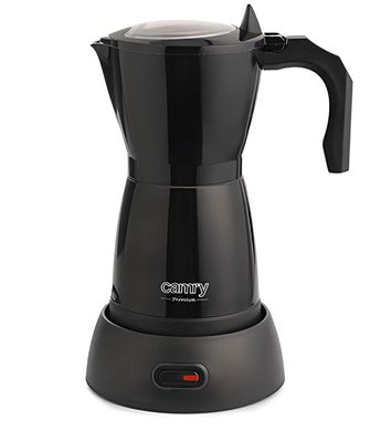 Кофеварка гейзерная электрическая на 480 Вт для дома офиса и путешествий с автоотключением Camry CR 4415 Black Moka - 300 мл, черная