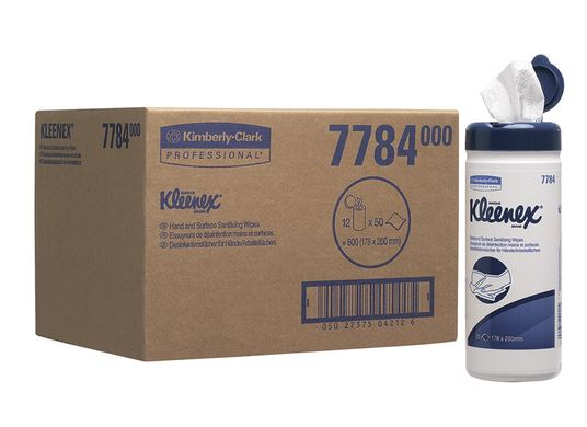 Вологі серветки для витирання та дезінфекції поверхонь Kimberly Clark 7784 - 50 шт, Білий