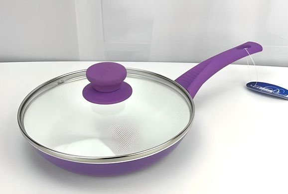 Сковорода з керамічним покриттям Barton Steel BS-7526 violet - 26 см, фіолетова