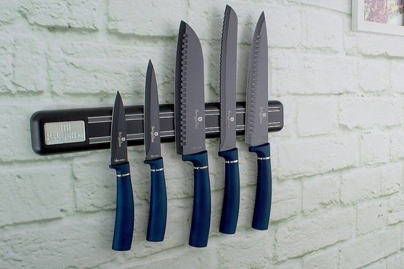 Набір ножів з магнітною підставкою Berlinger Haus Metallic Line Aquamarine Edition BH 2537 - 6 предметів