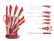 Набір ножів з сокирою,ножицями та точилкою Rainstahl RS-KN 8002-08/червоні, Червоний