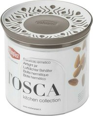 Кругла ємність для зберігання продуктів Stefanplast TOSCA 55400 - 0.7л, біло-сіра