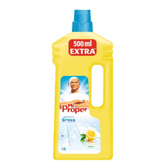 Моющая жидкость для полов и стен Mr. Proper Чистота и блеск Лимон 1.5 л (5410076957484)