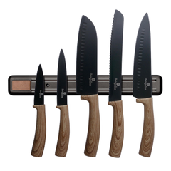 Набор ножей с магнитной подставкой Berlinger Haus Ebony Line Maple BH 2541 - 6 предметов