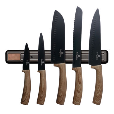 Набір ножів з магнітною підставкою Berlinger Haus Ebony Line Maple BH 2541 - 6 предметів