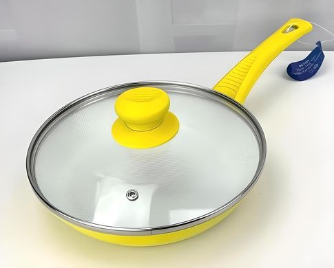 Сковорода с керамическим покрытием Barton Steel BS-7526 yellow - 26 см, желтая