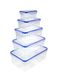 Набір герметичних контейнерів з кришками, для їжі та зберігання продуктів Kamille KM-20003 - 5 предметів (0,18 л, 0,4 л, 0,8 л, 1,2 л, 2,2 л)