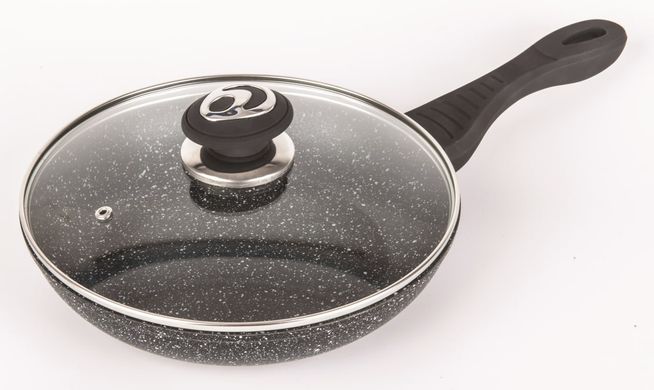 Сковорода с крышкой и антипригарным мраморным покрытием Bohmann BH 1012-28 MRB – 28см