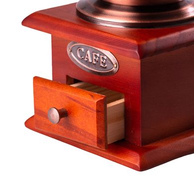Кофемолка ручная с деревянным ящиком механическая с регулировкой помола