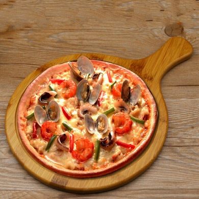 Сервировочная деревянная доска для подачи пиццы с ручкой Frico FRU-783 - 50x34 см