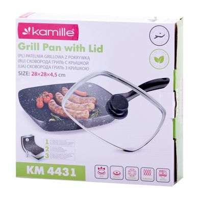 Сковородка-гриль с антипригарным покрытием Kamille KM-4431 — 28см
