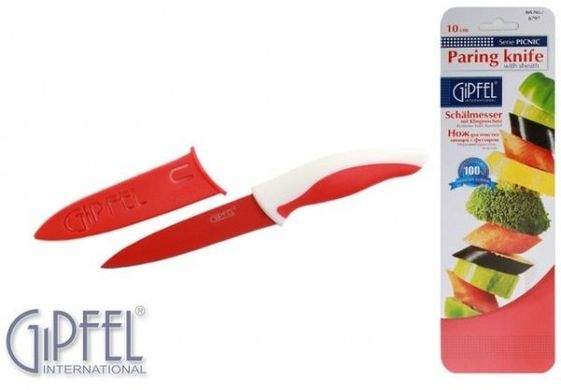 Нож из нержавеющей стали в пластиковом чехле GIPFEL PICNIC 6797 - 10 см