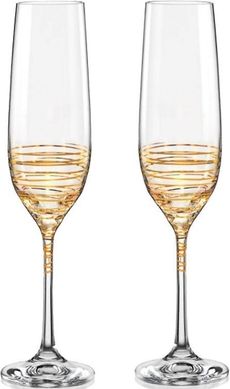 Набір келихів для шампанського Bohemia Spiral 40729/190/M8441 - 190 мл, 2 шт.