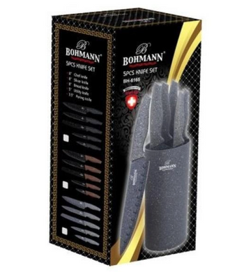 Набор ножей с подставкой Bohmann BH 6165 - 6 пр, серый