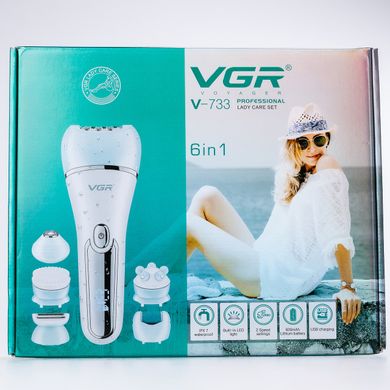 Эпилятор аккумуляторный для лица и тела женский 6 в 1 домашний триммер для удаления волос USB VGR V-733