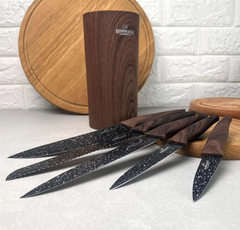 Набір ножів з підставкою Bohmann BH 6165 - 6 пр, коричневий