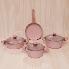 Набор посуды из 7-ми (4/3) предм. OMS (Турция) арт.3005 розовый