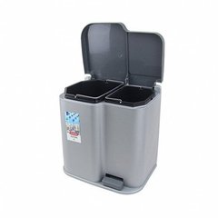 Ведро мусорное с двумя контейнерами DUO BIN Curver 04027 - 21л, Металлик