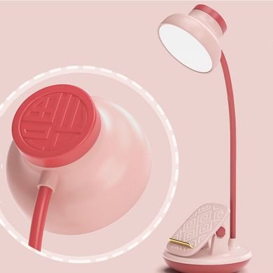 Лампа настільна з підставкою для телефона з акумулятором і USB лампа гнучка сенсорна 2 Вт GL-565 Рожевий