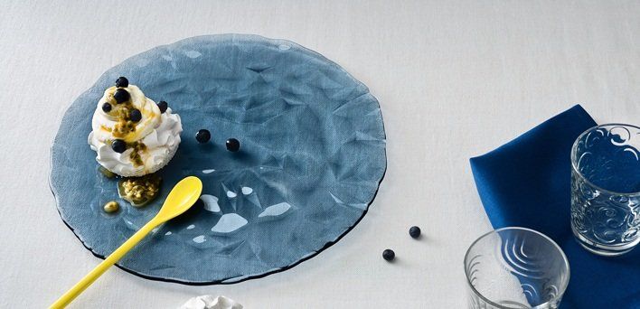 Обідня тарілка кругла Bormioli Rocco Diamond Ocean Blue 431260F26321990 - 33 см