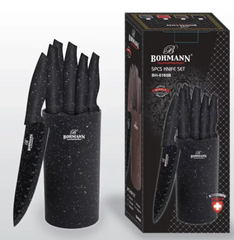 Набір ножів з підставкою Bohmann BH 6165 - 6 пр, чорний