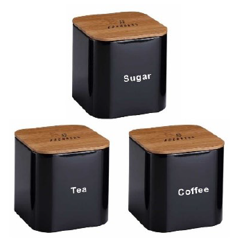 Набір банок для зберігання цукор/чай/кава з нержавіючої сталі Edenberg EB-144 - 3 предмети