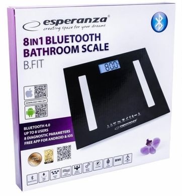 Напольные весы Esperanza EBS016K B.Fit 8in1 black - черные