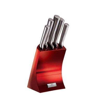 Набір ножів з підставкою Berlinger Haus Metallic Line BURGUNDY Edition BH 2450 - 6 предметів