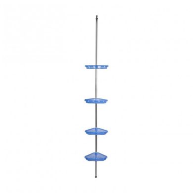 Полиця у ванну кутова Prima Nova (N17-23) - 4 яруси, алюмінієва трубка, синя