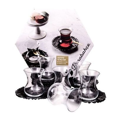 Турецькі склянки для чаю армуди Pasabahce Aurora 95961 - 145 мл, 6шт