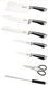 Набір ножів з ножицями та точилкою Rainstahl RS-KN 8007-08, Сірий