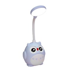 Лампа настільна дитяча акумуляторна з USB 4.2 Вт сенсорний настільний світильник Сова CS-289 Синій