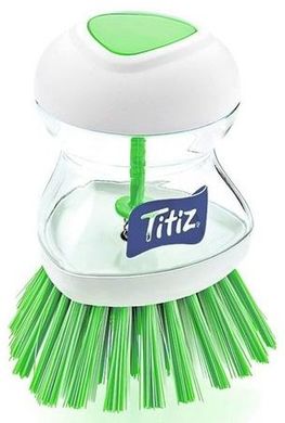 Щетка для мытья посуды с емкостью для моющего средства Titiz Plastik TP-110-GR - 8 см (зеленая)