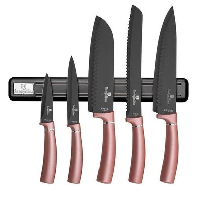 Набор ножей с магнитной подставкой Berlinger Haus I-rose Edition BH-2538 - 6 предметов