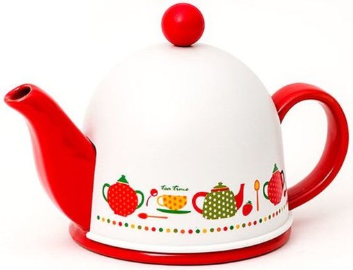 Чайник заварочный керамический красный с пластиковым кофром GIPFEL ARONDO 3847 - 400 мл