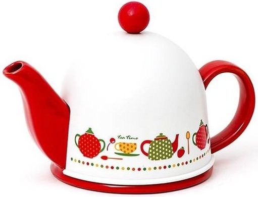 Чайник заварювальний керамічний червоний з пластиковим кофром GIPFEL ARONDO 3847 - 400 мл