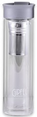 Бутылка для воды с фильтром из боросиликатного стекла GIPFEL MARTINO - 350 мл, Серый