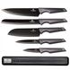 Набор ножей с магнитной планкой Berlinger Haus Metallic Line Carbon Pro Edition BH-2701 - 6 предметов