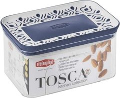 Прямоугольная емкость для хранения продуктов Stefanplast TOSCA 55551 — 0.7л, бело-синяя