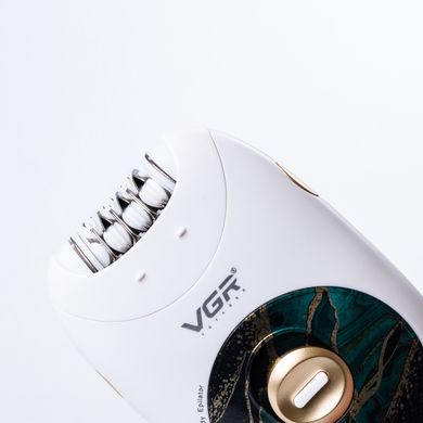 Епілятор жіночий акумуляторний 2 швидкості USB депілятор для тіла і ніг VGR V-706 Зелений