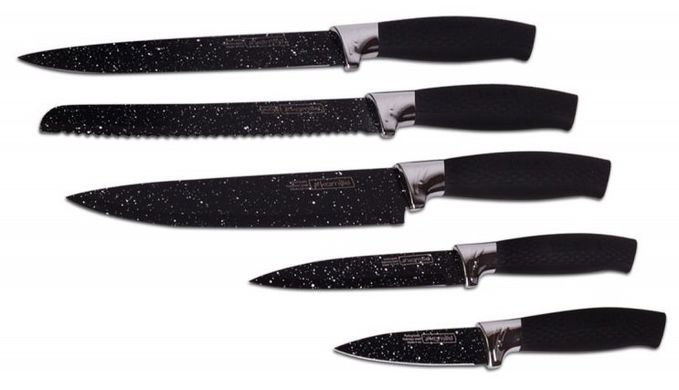 Набор ножей из нержавеющей стали на подставке Kamille 5132B - 5 предметов