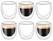 Набір скляних чашок із подвійними стінками для кави/чаю напоїв Edenberg EB-19511 - 80мл/2шт