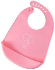Нагрудник детский силиконовый GIPFEL 0340 - 31х24см (розовый)
