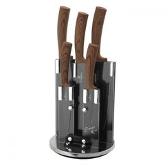 Набор ножей железной подставке Berlinger Haus Ebony Rosewood Collection BH-2530 - 6 предметов