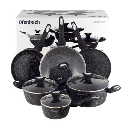 Набір посуду з алюмінію з мармуровим покриттям Ofenbach KM-100520 - 12 предметів