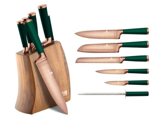 Набор ножей с подставкой Berlinger Haus Emerald Collection BH 2645 - 7 предметов