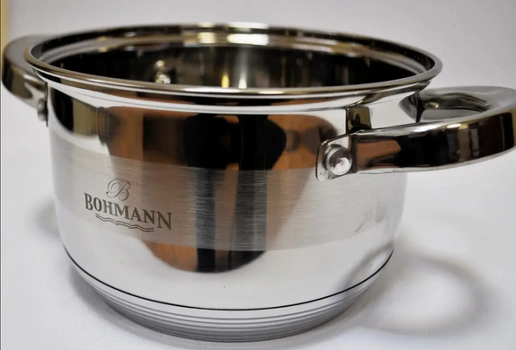 Набір посуду + глибока сквоворідка із нержавіючої сталі Bohmann BH 1275 NTF - 12предметів