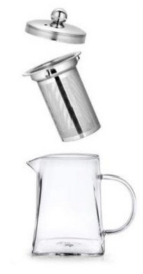 Заварювальний скляний чайник із ситечком квадратний Edenberg EB-19022 - 750мл, Чорний